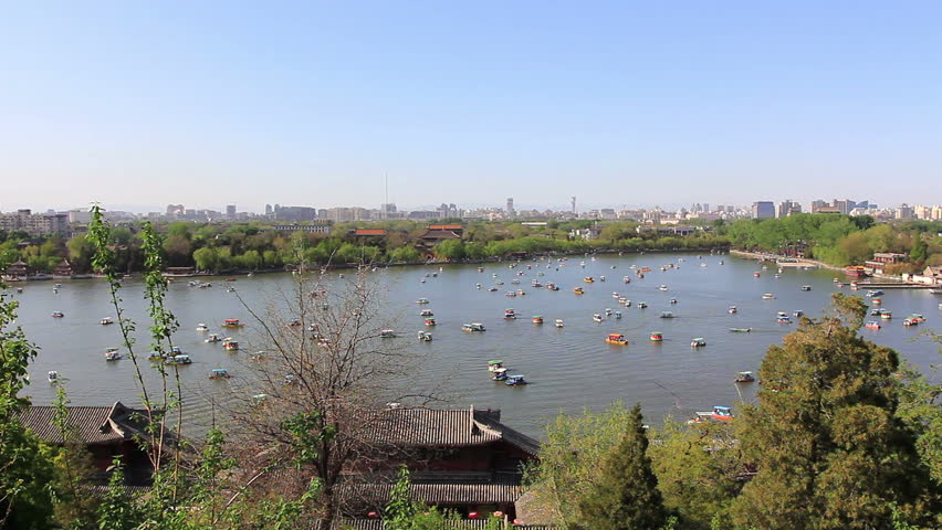 taking boat on the lake,Beihai park,Beijing