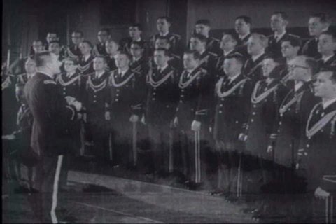 1910s - The Army band plays patriotic music honoring World War One. Stock Video