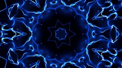 Blue kaleidoscope effect background Stock Video