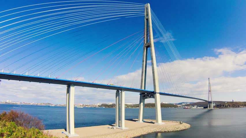 cable-stayed bridge to Russian Island. Vladivostok. Russia. Vladivostok is the