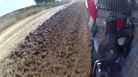 Cool Motocross POV Point of view supercross moto-x freestyle rider racer on Dirt bike motorbike track HD High Definition stock video footage clip 1920x1080 1080