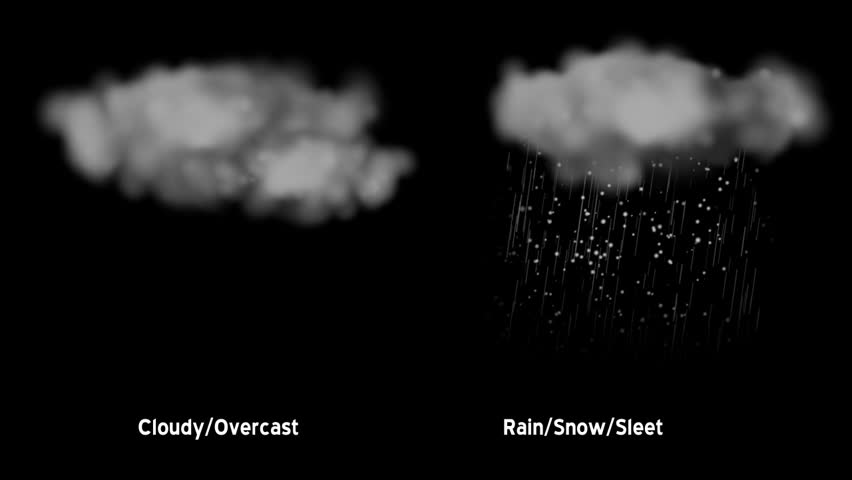 Animated weather icons with alpha matte.