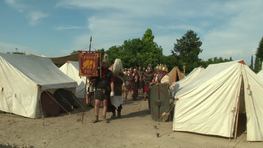 AQUILEIA - JUNE 22: Roman legionaries during the reenactment âTempora