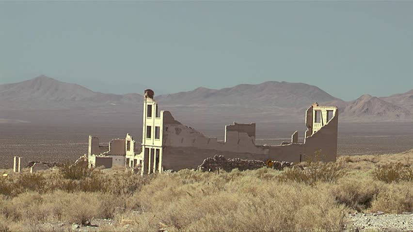 The old ghost town of Rhyolite Nevada near Death Valley national park.