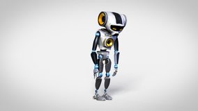 Robot switches music in, dances along.