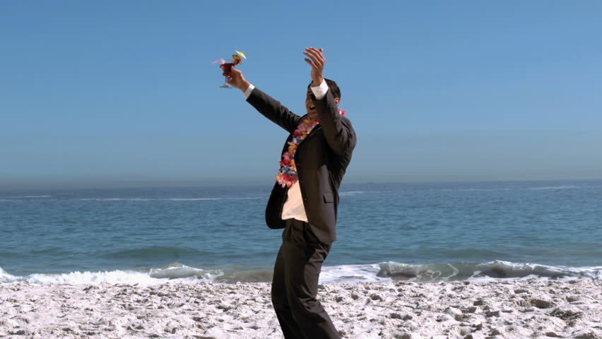 Handsome Businessman Throwing His Briefcase Stock Footage