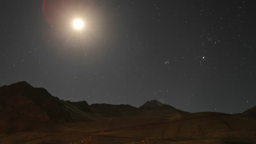 Aconcagua Time Lapse - Moon traveling across mountain sky