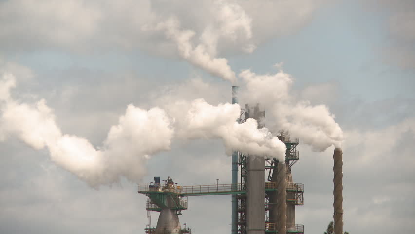 Exhaust chimneys on an industrial plant