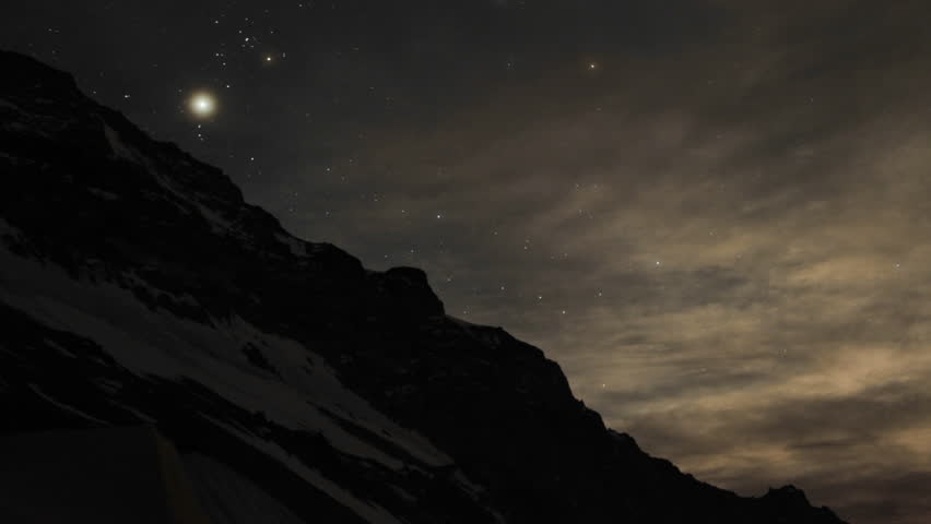 Aconcagua Time lapse Night: Stars dancing in the sky with tent