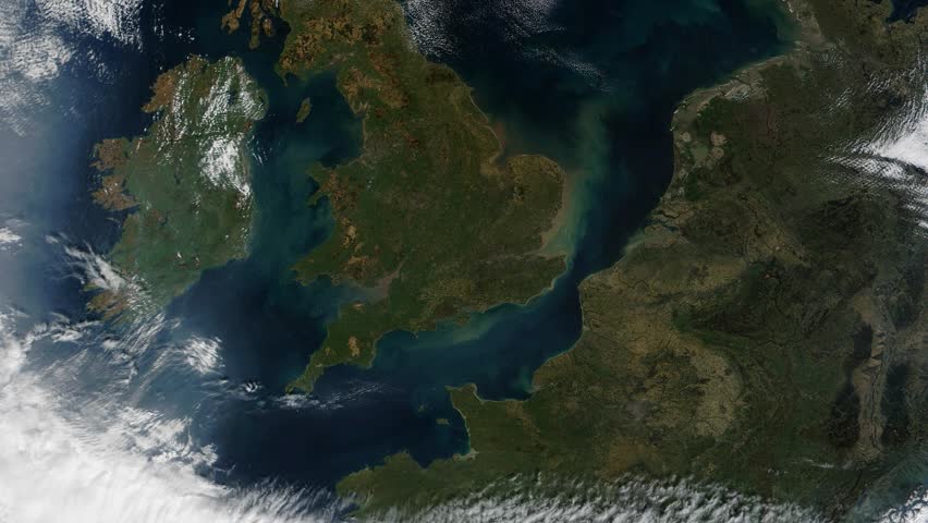 United Kingdom UK From Space with Wales and Ireland