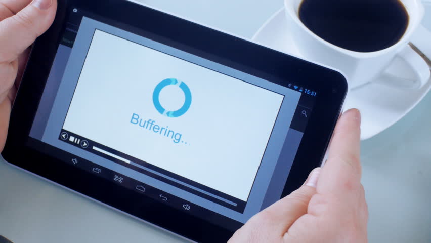 Buffering video on tablet computer in cafe