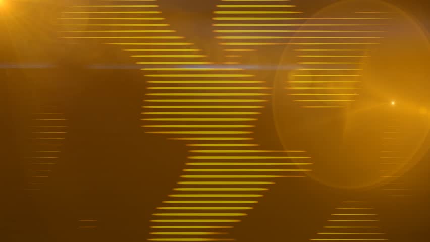 Yellow Abstract Motion Background with Lines and Lens Flares