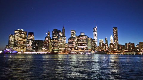 Manhattan At Night New York の動画素材 ロイヤリティフリー Shutterstock