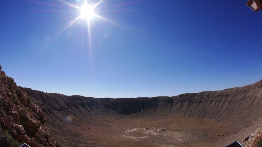 A wide shot of Meteor Crater in northern Arizona.