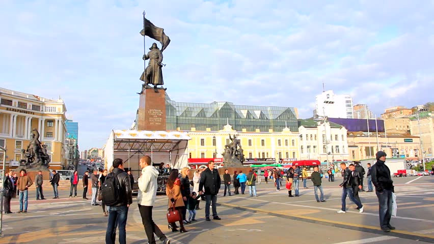 VLADIVOSTOK - October 19: downtown area, main square view on october 19, 2013,