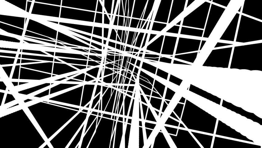 Chaotic Random White Lines Abstract Motion Black Background