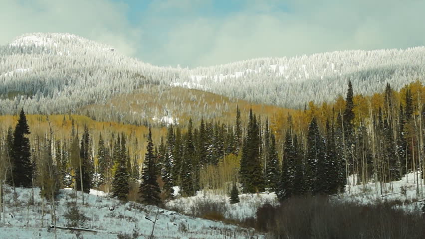 Colorado wilderness area, time lapse of weather changes after an October