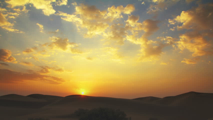 sunrise in Tar desert India - timelapse