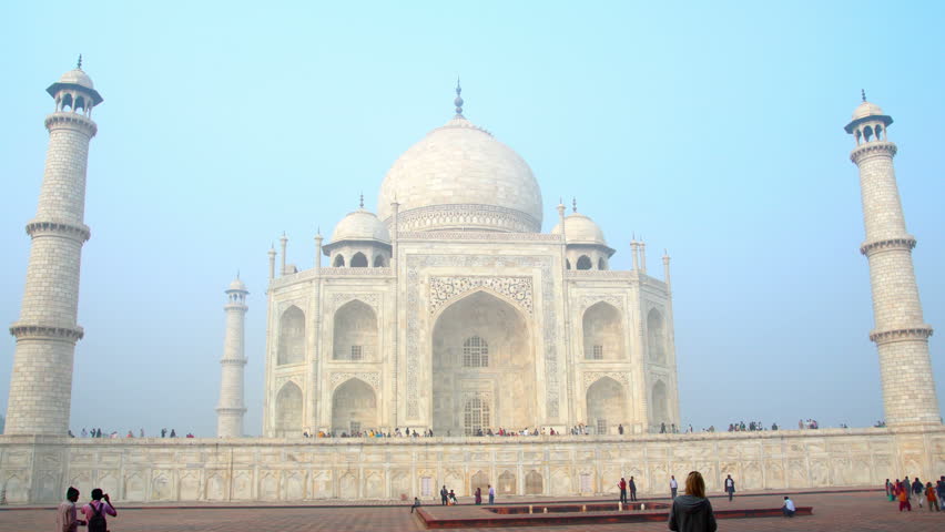 AGRA, INDIA - NOVEMBER 17, 2012: timelapse in motion - Taj Mahal in Agra India,
