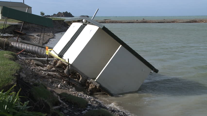 KAIRAKAU  BEACH, NEW ZEALAND- APRIL 2011: Floods caused extensive damage to