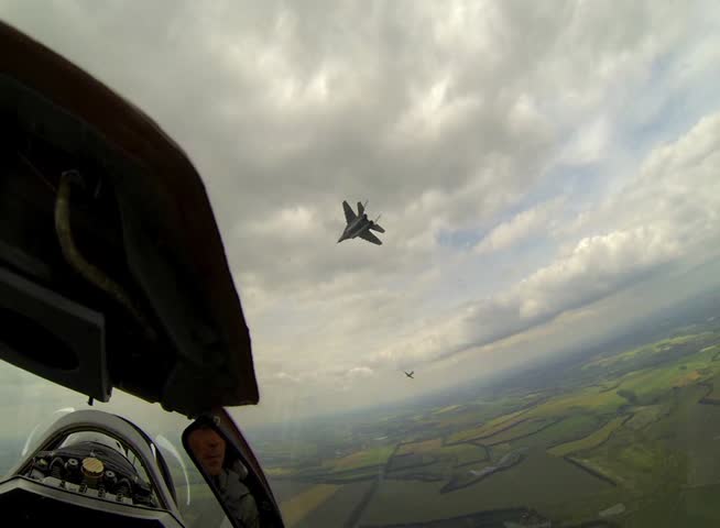 Military aircraft in flight

