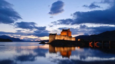Scottish castle at suset