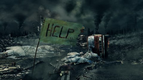 Post apocalyptic scene. Help sign.