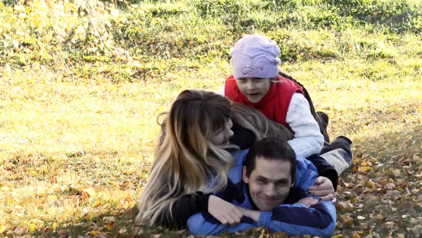happy family in the park