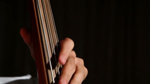 woman playing the contrabass, close-up 3