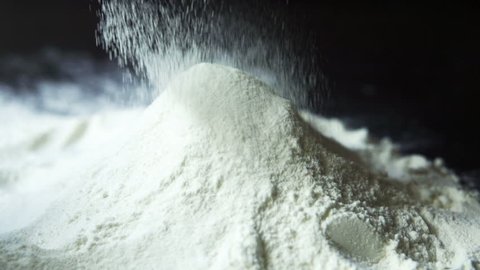 heap made from wheat flour, slow motion at 240 fps
