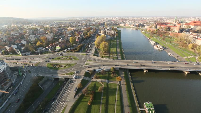 Aerial view of the Krakow, Poland.
