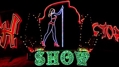Strip show dance sign timelapse