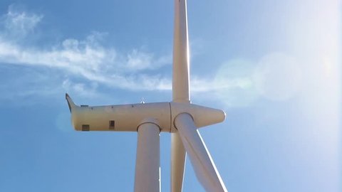 Close up of large windmill turning