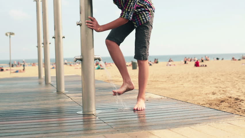 Young Teenager Washing His Feet Stock Footage Video 100 Royalty-Free 4945577 