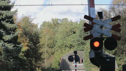 Sign Of Railway Level Crossing Stock Footage Video 100 Royalty Free Shutterstock