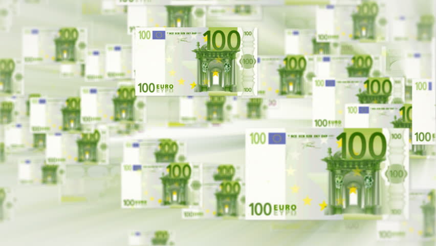 Euro currency flying
