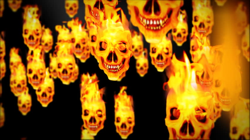 Skulls on fire