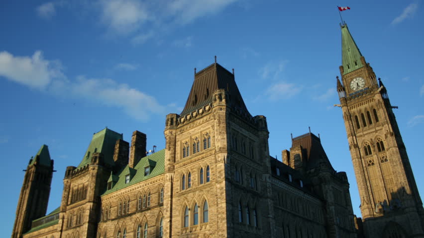 Parliament Hill Ottawa Time Lapse 2. Late afternoon time lapse shot of the