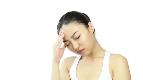 asian 20 years old girl isolated on a white background