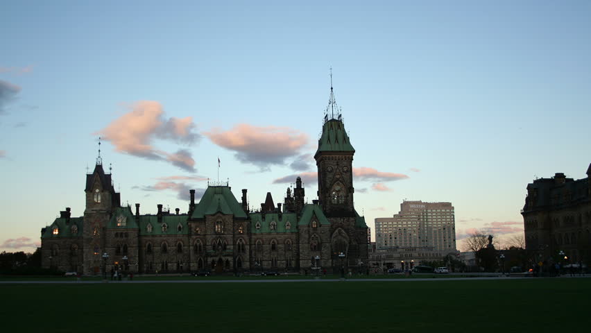 OTTAWA, CANADA - OCT 23 2013: East block of Parliament Hill building shot in
