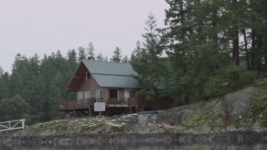 A homely cabin on the lake.