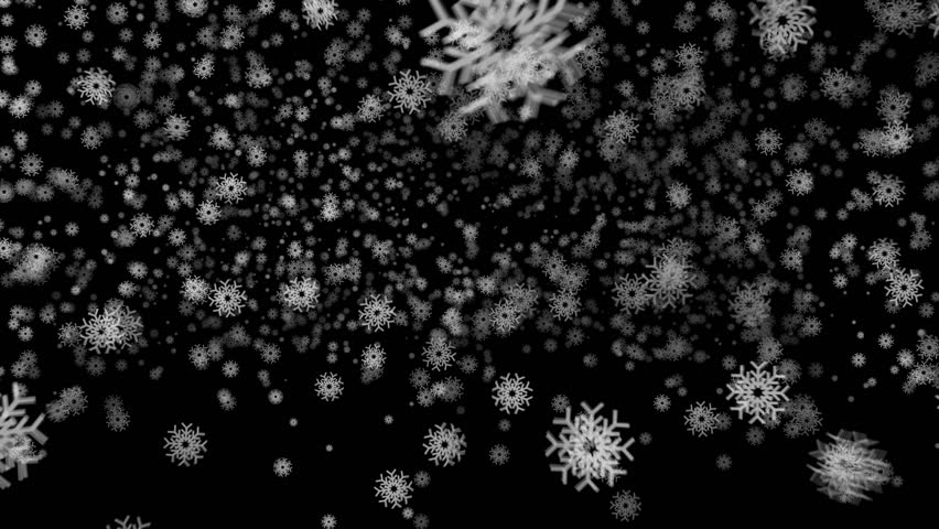 Falling flying snowflakes with alpha matte