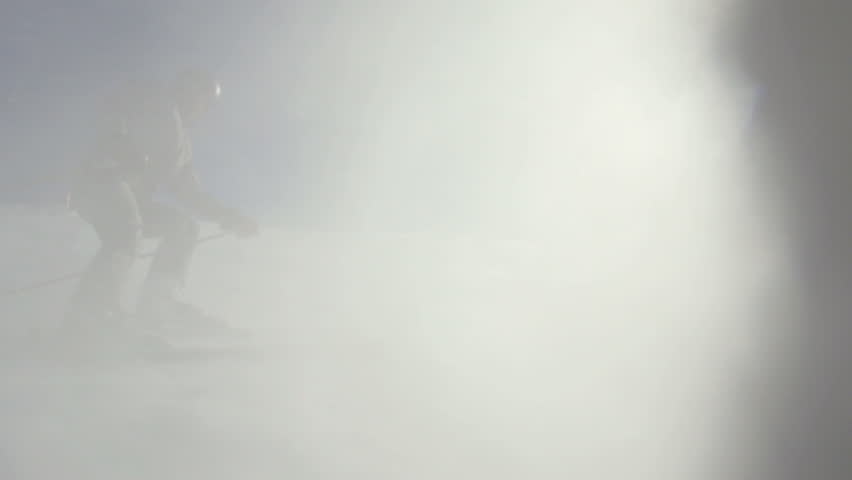 Spectacular Slow Motion Of Snow Powder Flying Into Camera.