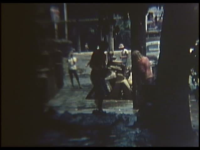 1970s - Home movie style footage of flooding in Harrisburg Pennsylvania in 1972.
