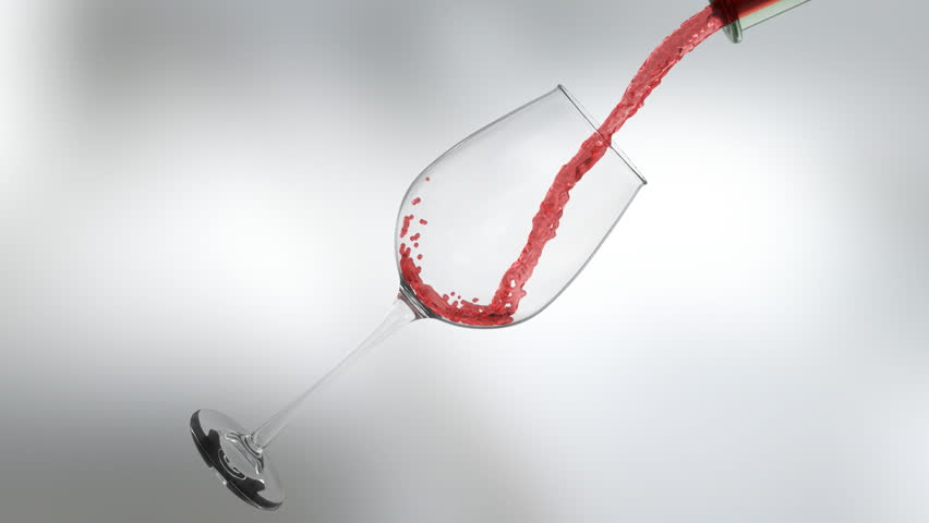 Pouring wine in a glass - computer generated animation