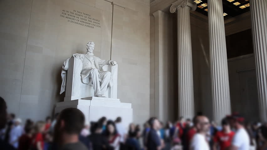 Visitors at the Lincoln Memorial, Washington, DC