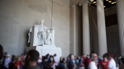 Visitors at the Lincoln Memorial, Washington, DC