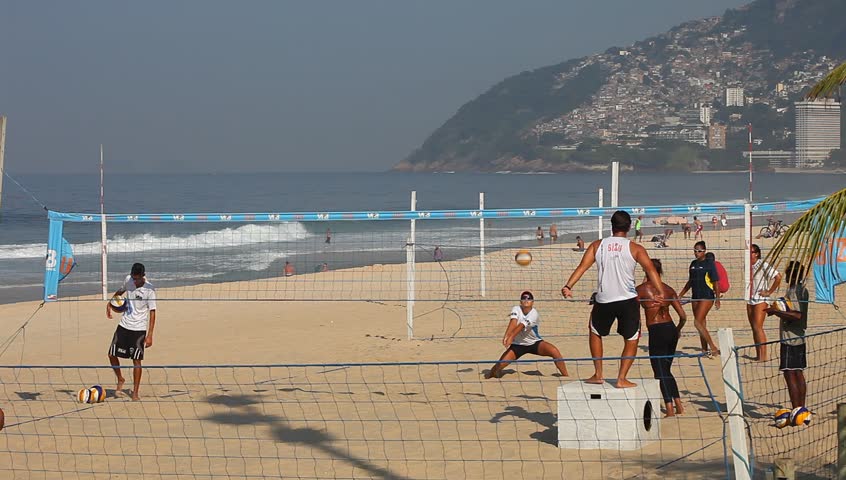 Brazil, in April of 2013: Beach volleyball on Ipanema important point of sports
