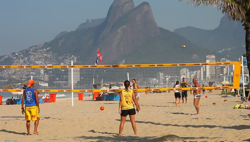 Brazil, April 2013: Beach Soccer on Ipanema important point of sports in Rio de