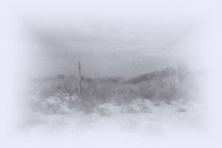 Old appearing and scratched monochrome desert vista